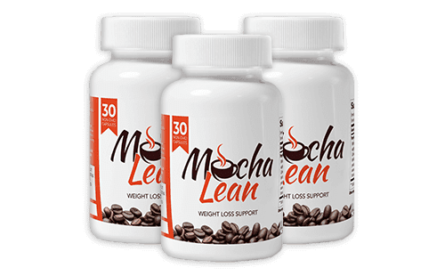 MochaLean supplement bottle promoting natural weight loss and sustained energy.